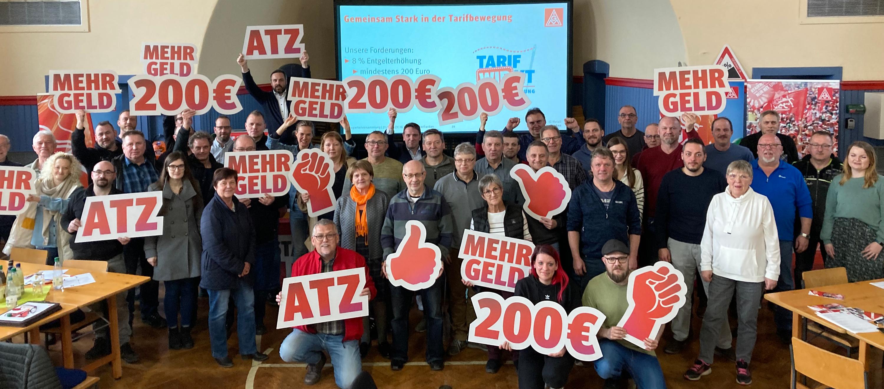 Solifotoaktion zur Tarifrunde Textil-Bekleidung