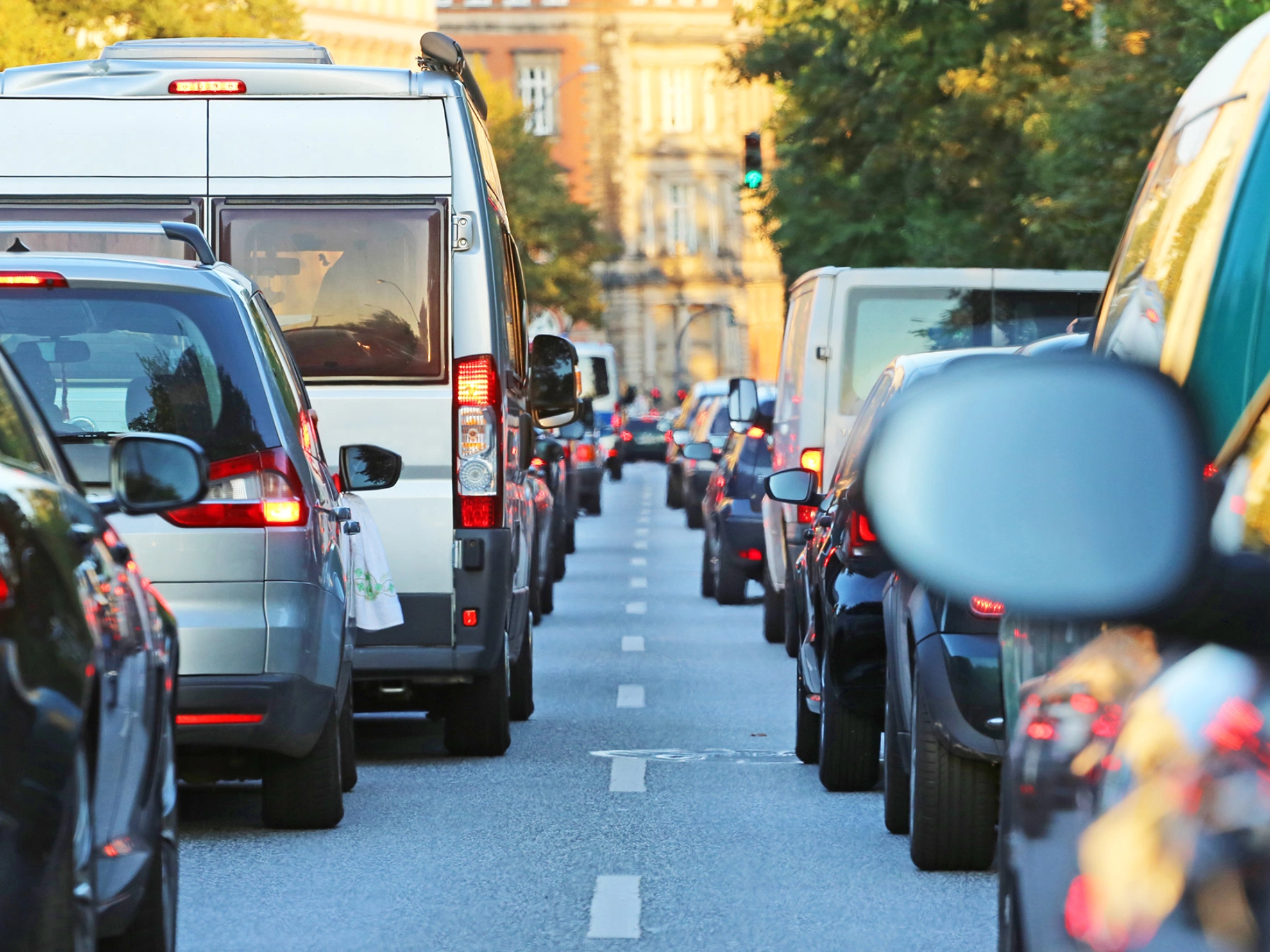 Stau an einer Verkehrskreuzung