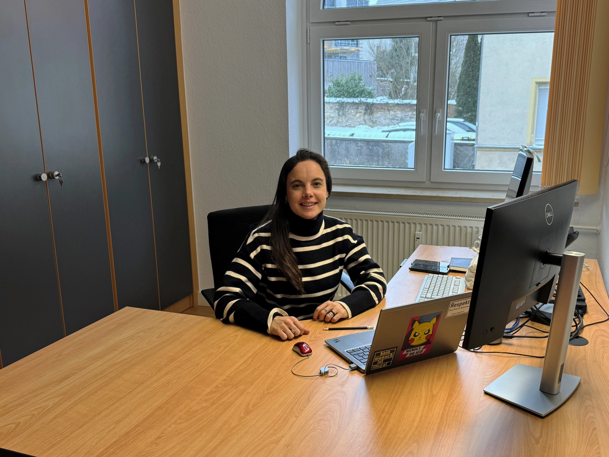 Im Rahmen ihres 1. Praxiseinsatzes kommt Lucía mit in die Betriebe und lernt die Geschäftsstellenarbeit kennen. 