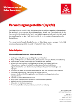 Verwaltungsangestellter (m/w/d)