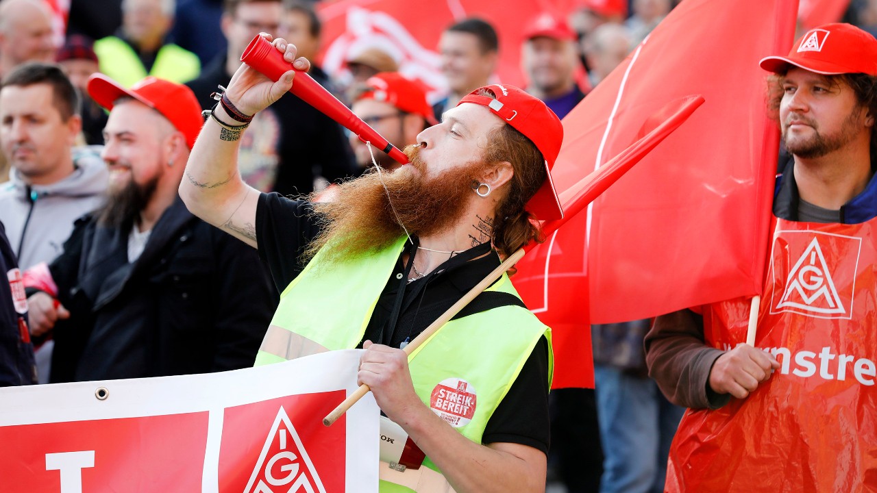 Warnstreikaktion in Berlin am 08.11.2022